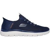 Skechers Men/'s Summits HIGH Range Sneaker, Navy Mesh/Trim, 8 UK