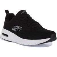 Skechers Women/'s Skech-AIR Court Sneaker, Black Mesh/White Trim, 5 UK