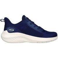 Skechers Bobs Squad Waves ladies navy blue memory foam lace up trainers shoes