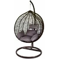 Bloomsbury Market Fernelius Swing Chair with Stand Brown/Grey 195cm H X 105cm W X 68cm L