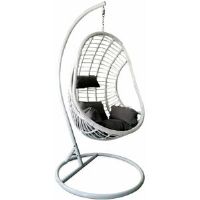 Bloomsbury Market Fernville Swing Chair with Stand White/Grey 195cm H X 74cm W X 68cm L