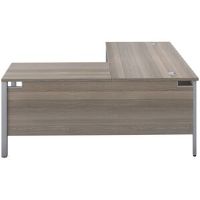 Wayfair Basics™ Buariki L-Shape Executive Desks Grey Oak/Silver 73cm H x 160cm W x 180cm D