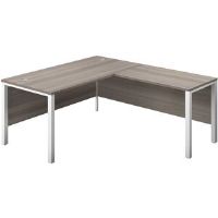 Wayfair Basics™ Buariki L-Shape Executive Desks Grey Oak/White 73cm H x 160cm W x 180cm D