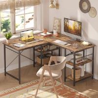 Borough Wharf Thielsen L-Shape Computer Desk  - brown - Size: 74.0 H x 140.0 W x 140.0 D cm