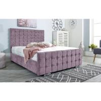 Wayfair Sleep Elderton Upholstered Bed Frame Lilac Single (3')
