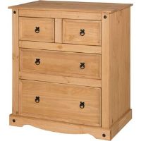 Brambly Cottage Bridewell 4 Drawer 92Cm W Chest of Drawers Antique Wax 103cm H X 92cm W X 48cm D