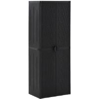 WFX Utility Garden Storage Cabinet Black 65X45x172 Cm PP 172cm H X 65cm W X 45cm D