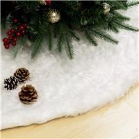 GIGALUMI Christmas Tree Skirt Fur Tree Mat Tree 90cm White Faux Xmas