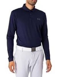Under Armour Mens Perf Long Sleeve Polo Shirt Midnight Navy XL