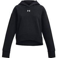 Under Armour Girl/'s UA Rival Fleece Crop Hoodie Shirt Black