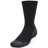 Under Armour Mens Heatgear Crew Socks 3 Pack Black 4-7.5