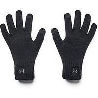 Under Armour Halftime Mens Gloves Knit Ribbed Acrylic Black Glove 1373157-001