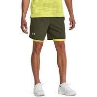 Under Armour UA LAUNCH 7/'/' 2-IN-1 SHORT, Green, SM
