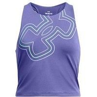 Under Armour Junior Girls Motion Branded Crop Tank - - Purple