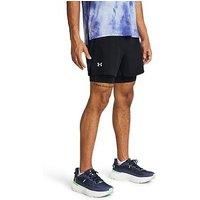 Under Armour UA Fly by 3/'/' Shorts, Black/Astro Pink/Reflective, XS