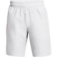 Under Armour Boys Junior Training Woven Wordmark Shorts - Grey