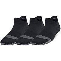 Under Armour Womens Breathe 3-Pack No Show Tab Socks One Size Black