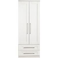 Rosalind Wheeler Fully Assembled Wyandotte York 2 Door Wardrobe white 197.0 H x 74.0 W x 53.0 D cm