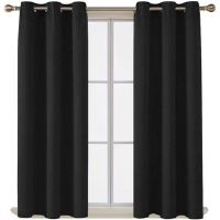 Ebern Designs My Home Store Ultra-Soft Blackout Curtains Enguerran with Eyelets and Tie Backs Black 167 W x 228cm D