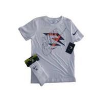 Nike White Boy t shirt & Crew Socks tick boy size 8 10 years small NWT Shoe