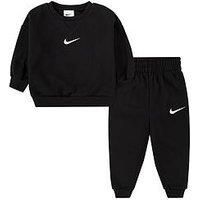 Nike Infants Essential Fleece Crew Tracksuit - Black