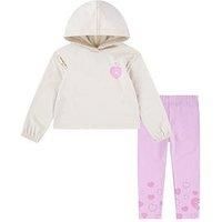 Converse Younger Girls Hoodie And Heart Leggings Set - Pink