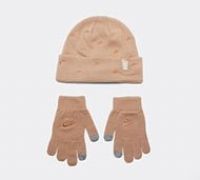 Nike Kids Futura Toss Peakie Gloves and Beanie Set - White - Size ONE SIZE
