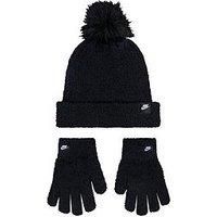 NIKE Plushing Peak Beanie One Size, Black, One Size