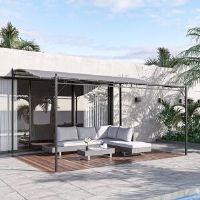 Dakota Fields Ahzaria 4 x 3m Metal Patio Gazebo Grey 395cm W X 297cm D