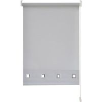 Symple Stuff Square Eyelet Daylight Outdoor Semi-Sheer Roller Blind Light Grey 165 cm L x 240 cm W
