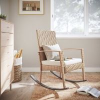 Marlow Home Co. Outdoor Martindale Rocking Rattan Chair with Cushions 96cm H X 57cm W X 85cm D