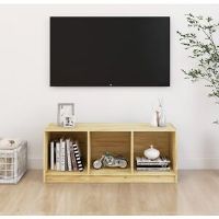 Ebern Designs Georganne Solid Wood TV Stand Brown
