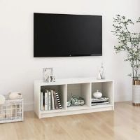 Ebern Designs Georganne Solid Wood TV Stand White