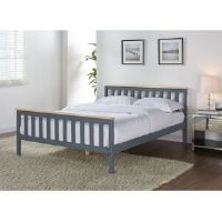 Rosalind Wheeler Woodford White & Oak Single Bed Grey/Oak Double (4'6)