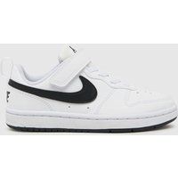 Nike white & black court borough low recraft Junior Trainers
