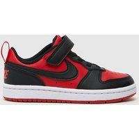 Nike black & red court borough low Boys Junior trainers