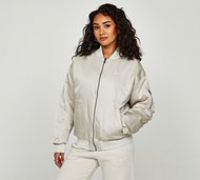 Nike Womens Essential Varsity Bomber Jacket - Beige - Size L