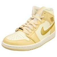 Nike Air Jordan 1 Mid Se Womens Fashion Trainers in Vanilla Gold - 6.5 UK