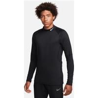 Nike Pro Men's Dri-FIT Warm Long-Sleeve Fitness Mock - Black - Polyester/Elastane