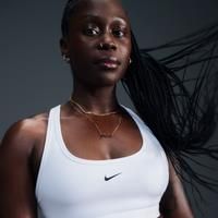 Nike Swoosh Light-Support Women's Non-Padded Sports Bra - White - Polyester/Elastane