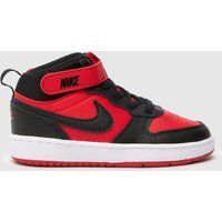Nike red multi court borough mid 2 Boys Toddler trainers
