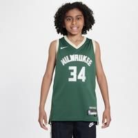 Milwaukee Bucks 2023/24 Icon Edition Older Kids' Nike NBA Swingman Jersey - Green - Polyester