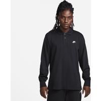 Nike Club Men's Long-Sleeve Knit Polo - Black - Cotton
