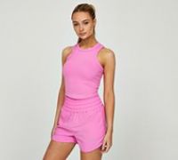 Nike Womens One Fitted Dri-FIT Crop Tank Top - Pink - Size XL
