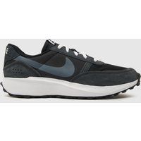 Nike waffle debut trainers in black & white
