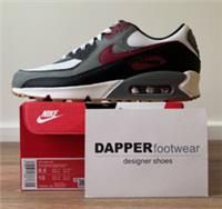 NIKE Mens Air Max 90 Sneaker, White Team Red Cool Grey Black, 7.5 UK