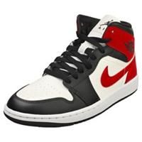 Nike Air Jordan 1 Mid Womens Black White Red Fashion Trainers - 5 UK