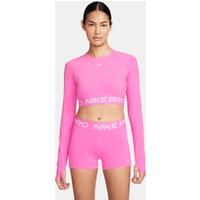 Nike Pro Women's Dri-FIT Cropped Long-Sleeve Top - Red - Polyester/Elastane
