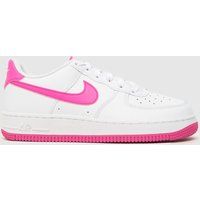 Nike white & pink air force 1 Girls Youth trainers