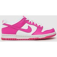 Nike white & pink dunk low Girls Youth trainers